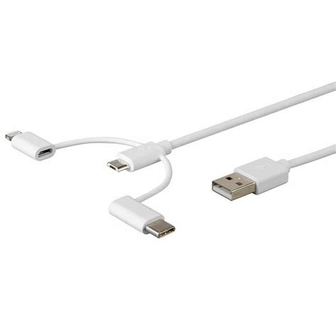 Monoprice MFi Certified USB To Micro USB USB Type C Lightning 3 In