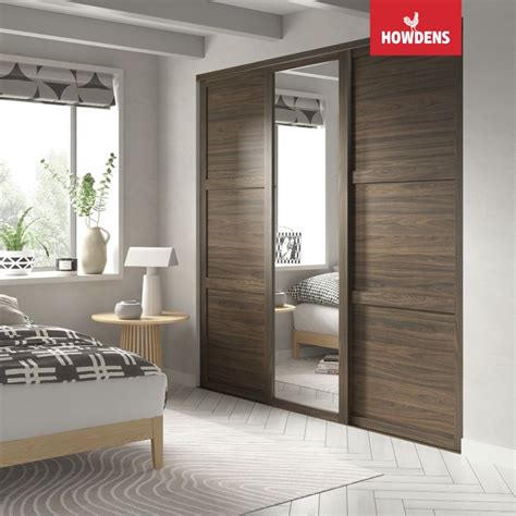 Howdens Walnut Mirrored Wardrobe Wardrobe Doors Sliding Wardrobe