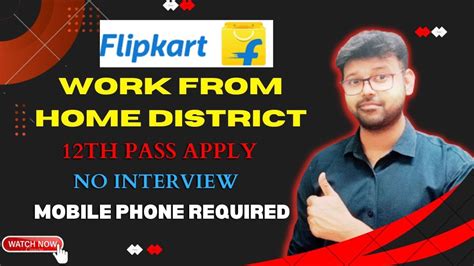 FLIPKART WORK FROM HOME DISTRICT 12TH PASS JOBS FRESHERS CAN