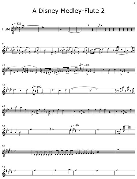 A Disney Medley-Flute 2 - Sheet music for Flute