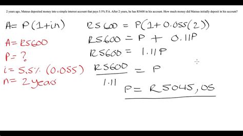 Grade 10 Math Simple Interest Practice Finance And Growth Youtube