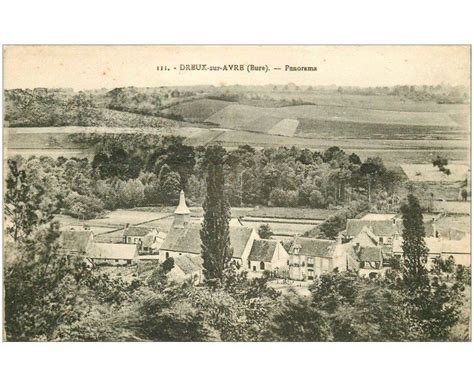 carte postale ancienne 27 DREUX SUR AVRE Panorama Carte très fine