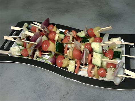 Recette de Brochettes de légumes pour Plancha