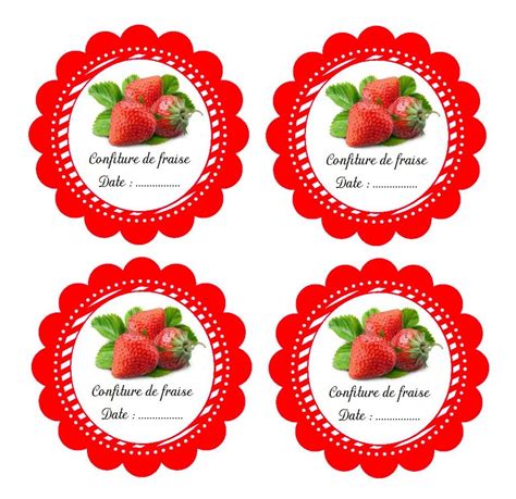 Confiture De Fraises Pour Maman Etiquette Confiture Tiquettes