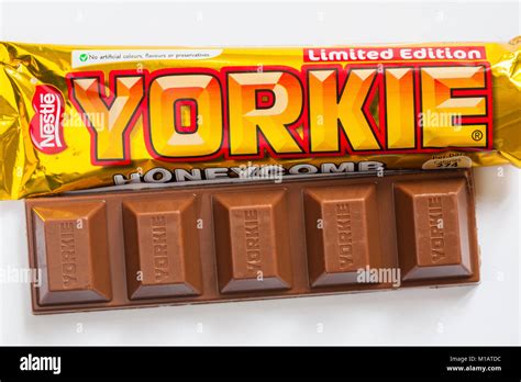 bar of Limited Edition Nestle Honeycomb Yorkie chocolate bar open to ...