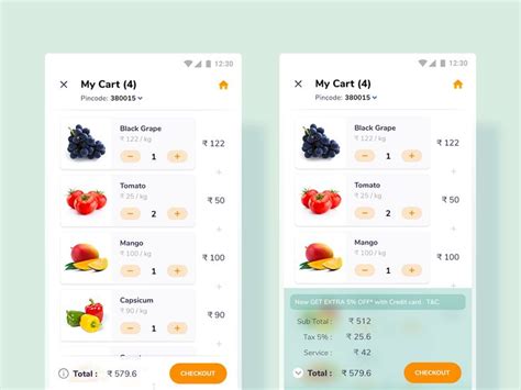 Shopping Cart - Grocery App | Groceries app, App interface design, App ...