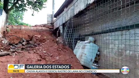 Vídeo Chuva alaga Galeria dos Estados Bom Dia DF G1