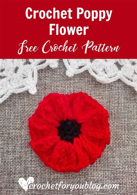 Crochet Poppy Flower Free Pattern - Crochet For You