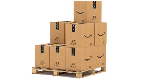 D Model Amazon Cardboard Box With Pallet Turbosquid