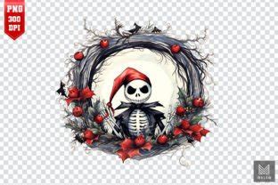 Creepy Christmas Skeleton Clipart Graphic By Mulew Creative Fabrica