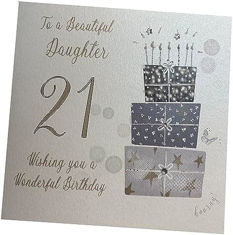 White Cotton Cards To A Beautiful Daughter Wishing You A Wonderful