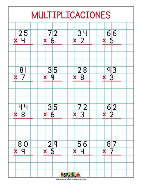 Ejercicios Para Practicar Las Multiplicaciones Pdf Google Drive In