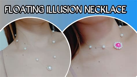 How To Make Simple Illusion Pearl Necklacediy Floating Necklace Youtube