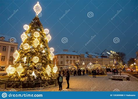 Vilnius Lithuania December 02 2018 Christmas Tree And Christmas