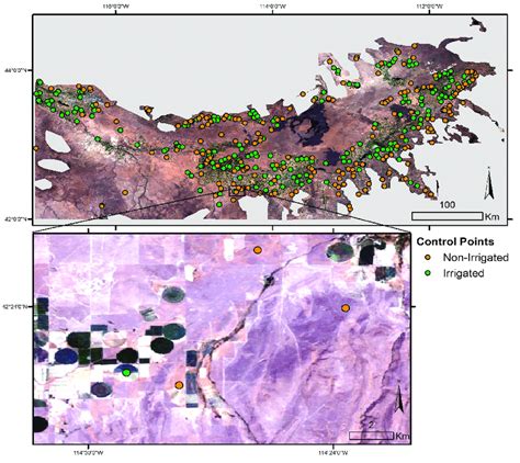 Top Irrigated And Non Irrigated Control Points Overlain On Top Of