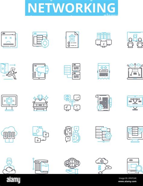 Networking Vector Line Icons Set Networking Lan Wan Wifi Routers Hubs Ethernet