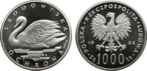 POLEN PROBE 1000 Zloty 1984 Bedrohte Tierwelt Proof MA Shops