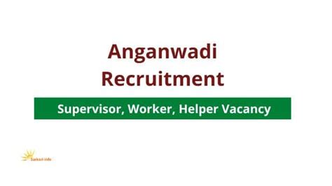 Anganwadi Recruitment 2023 2024 Online Apply Sarkari Info