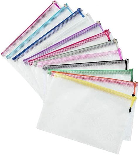 Plastic Wallets A4 Zip Wallets 12pcs Plastic Folders Zip Lock Bags A4