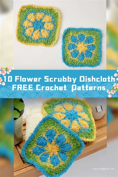 Flower Scrubby Dishcloth Crochet Patterns Free Igoodideas