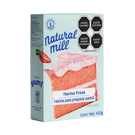 Harina Para Preparar Pastel Natural Mill Sabor Fresa G Pack