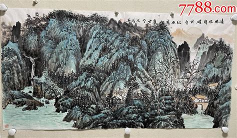 四尺山水画【本自本人，终身保真】杜献军，军旅画家，河北美术家协会会员1清风明月 价格320元 Se84320768 山水国画原作 零售