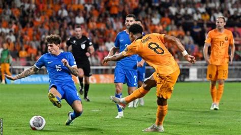 Netherlands 3 0 Greece Cody Gakpo Scores In Euro 2024 Qualifying Win Bbc Sport