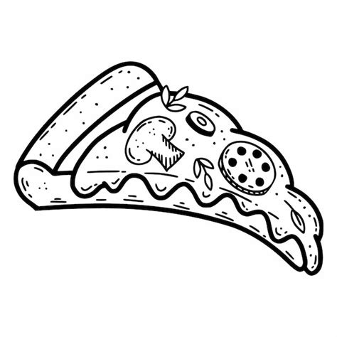 Premium Vector Slice Of Pizza Vector Illustration Of Doodles Icon For