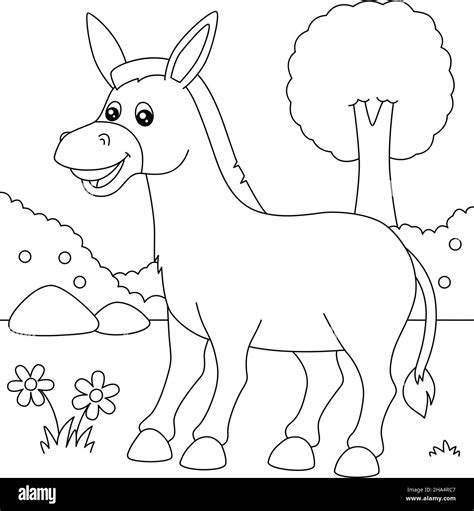 Donkey Coloring Page for Kids Stock Vector Image & Art - Alamy