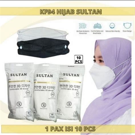 Jual Masker Korea Kf Hijab Headloop Ply Isi Pcs D Warna Putih