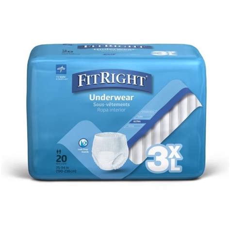 Medline FitRight Bariatric Disposable Underwear 3XL 20Ct