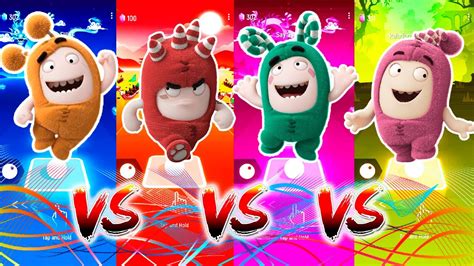 Oddbods Slick 🆚 Oddbods Fuse 🆚 Oddbods Zee 🆚 Oddbods Newt 🎶 Who Is Best In Tiles Hop Youtube