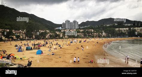 Domestic Tourists Visit Discovery Bays Man Made Tai Pak Beach Lantau