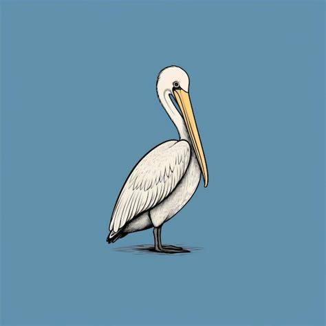 Premium Ai Image Minimalistic Pelican Cartoon Doodle