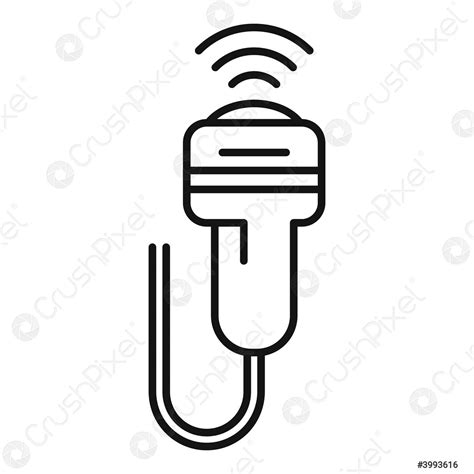 Medische Echografie Pictogram Omtrek Stijl Stock Vector 3993616