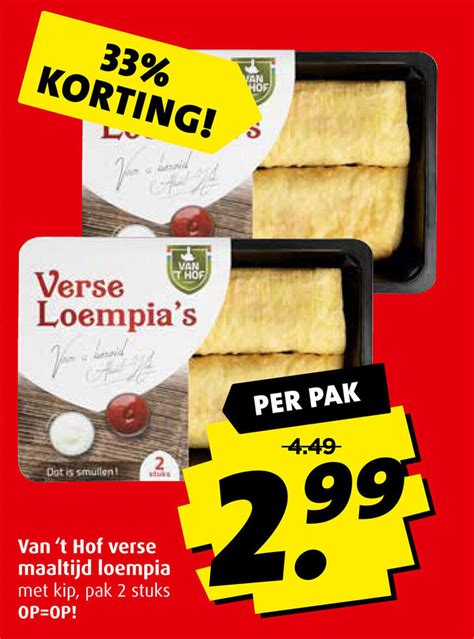 Van T Hof Verse Maaltijd Loempia Met Kip Aanbieding Bij Boni