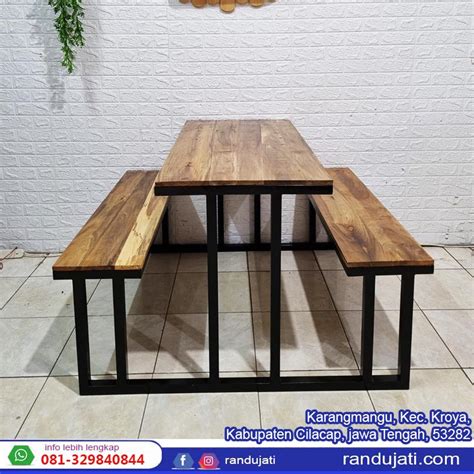 KURSI MEJA CAFE KAYU DAN BESI Randu Jati Furniture 081542666676