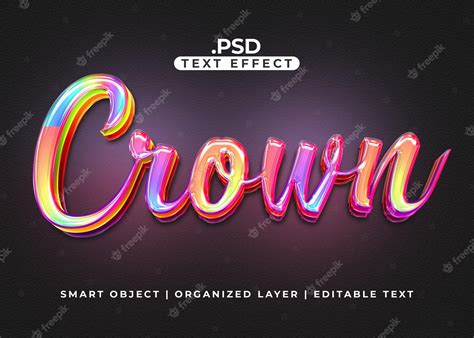 Premium PSD | Crown text effect