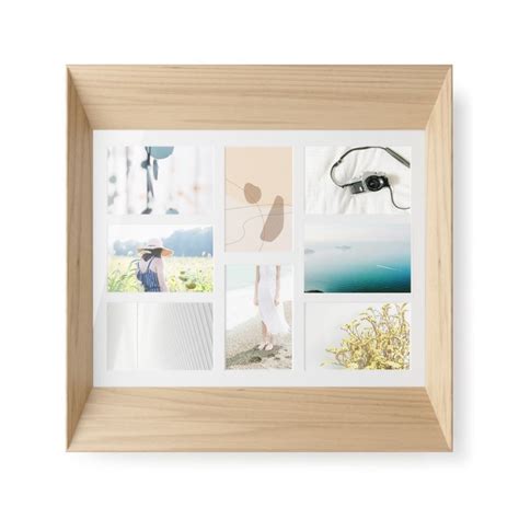 A Wooden Frame With Multiple Pictures In It