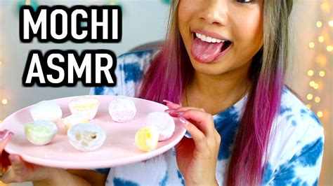 Asmr Mochi Ice Cream Sticky Eating Sounds No Talking Youtube