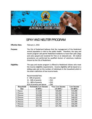 Spay And Neuter Program City Of Nederland Fill Out And Sign Printable