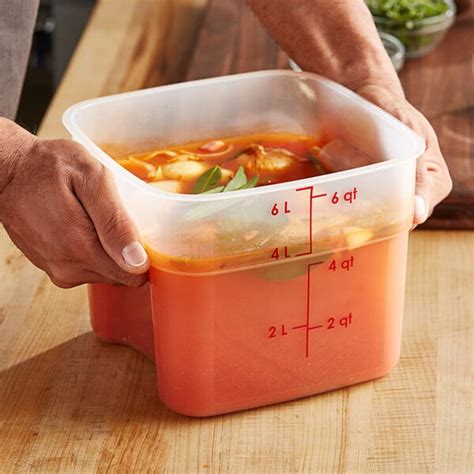 Cambro Camsquares Freshpro Qt Translucent Square Polypropylene Food