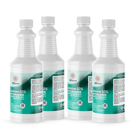 Buy Sodium Hydroxide 50 Solution 1 Gallon 4 32 FL Oz Bottles