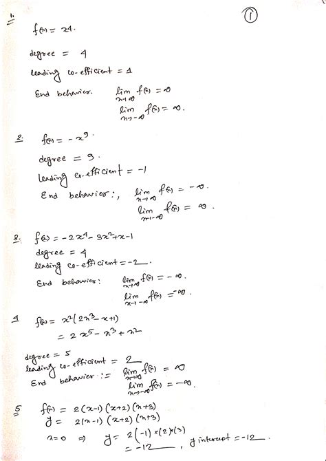 Solved 1 Help Determine The Degree Leading Coefficient And End Behavior Course Hero