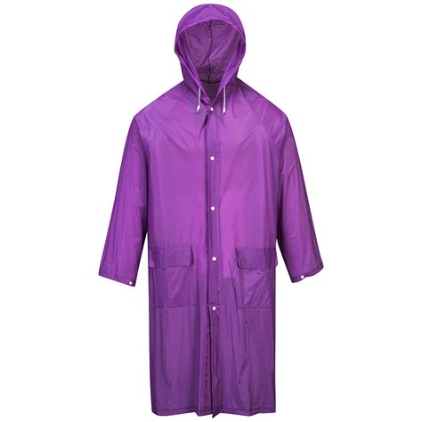 Unisex Purple PVC Waterproof Of Long Raincoat China Water Resistant