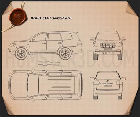 Toyota Land Cruiser 2010 Blueprint - Hum3D