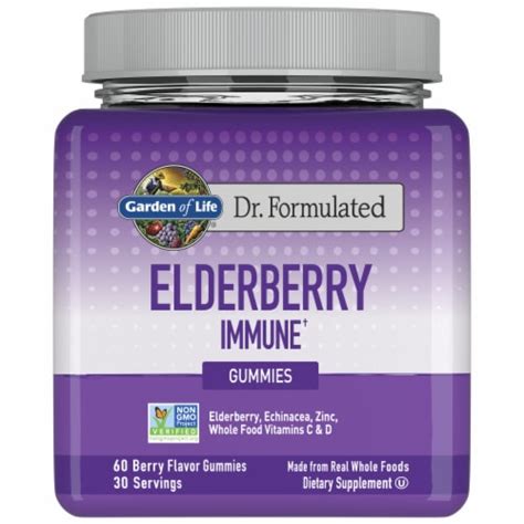 Garden Of Life Dr Formulated Elderberry Immune Echinacea Zinc And Vitamin C And D Berry Gummies