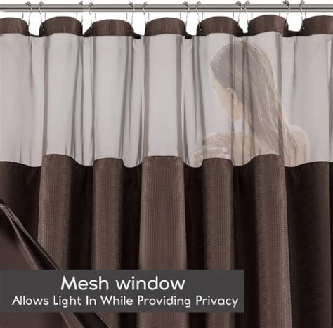 Dainty Home Waffle Weave Complete Shower Curtain With Detachable Fabric