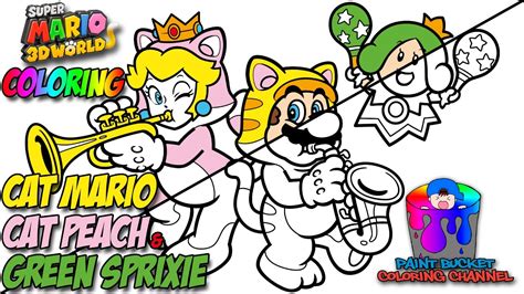 Cat Mario Super Mario 3D World Coloring Pages