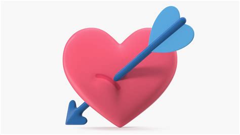 3D Heart With Arrow Emoji TurboSquid 1867939